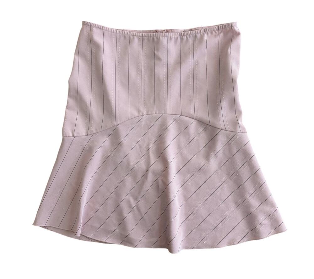 vintage a-list by wrapper pink pinstripe coquette ruffle skirt medium